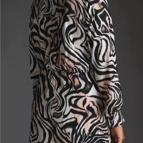 Anthropologie Dresses Zebra Printed Wrap Mini Dress - Picture 5 of 8